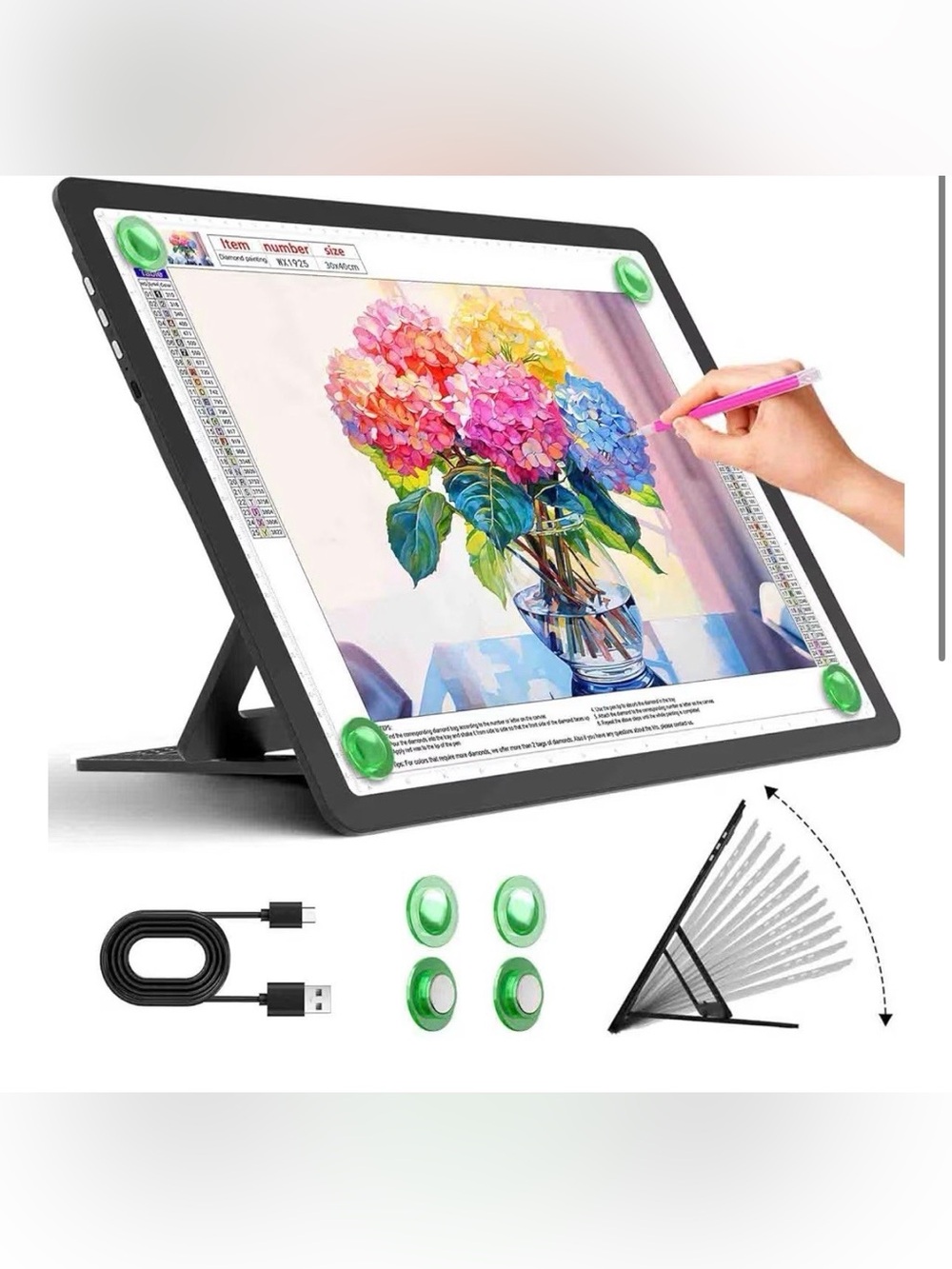 Zocelight Rechargeable A3 Light Board with Built-in Stand